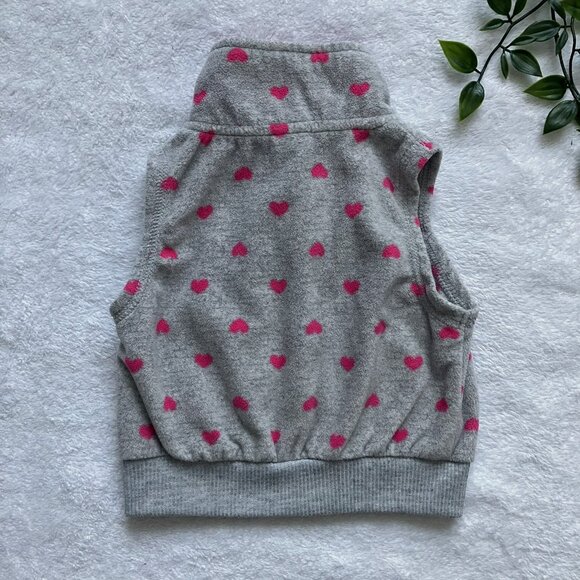 Carter’s Baby Vest Size 6M | GUC Grey Fleece Heart Print Sleeveless Jacket - Picture 13 of 16